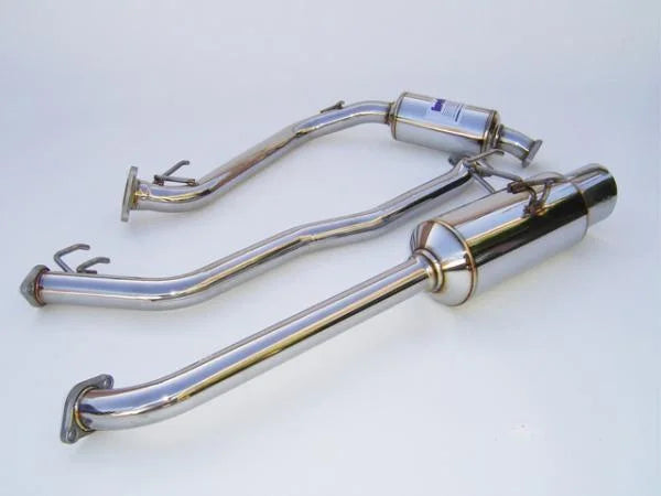 Invidia 50mm (101mm tip) Cat-back Exhaust fits 2007-2010 Honda Fit / 2007-2010 Honda Fit Sport - Back View