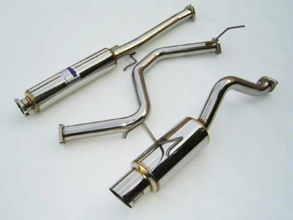 Invidia 60mm (101mm tip) Cat-back Exhaust fits 1996-2000 Honda Civic CX / 1996-2000 Honda Civic DX - Side View
