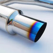 Load image into Gallery viewer, Invidia 76mm (101mm tip) RACING Titanium Tip Cat-back Exhaust fits 2008-2014 Subaru Forester / Impreza - Back View