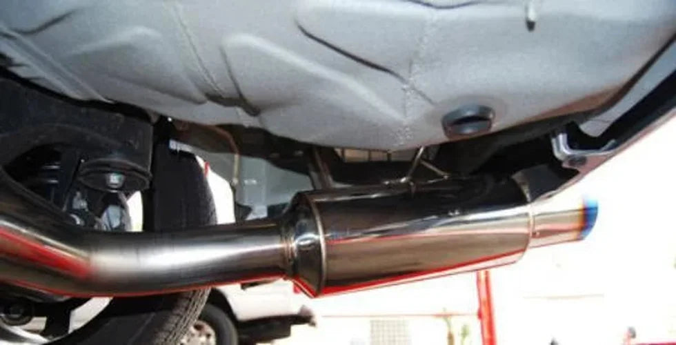 Invidia 76mm (101mm tip) RACING Titanium Tip Cat-back Exhaust fits 2008-2014 Subaru Forester / Impreza - Installation View