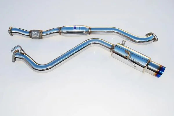 Invidia 76mm (101mm tip) REGULAR Titanium Tip Cat-back Exhaust fits 2008-2014 Subaru Impreza WRX Sedan - Side View
