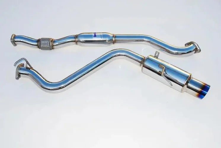 Invidia 76mm (101mm tip) REGULAR Titanium Tip Cat-back Exhaust fits 2008-2014 Subaru Impreza WRX Sedan - Side View