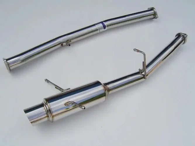 Invidia 02-07 WRX/STi 76mm N1 RACING Stainless Steel Tip Cat-back Exhaust - Back View