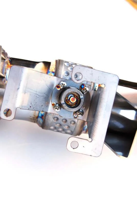 Invidia Gemini N1 w/Valve Single Layer Titanium Cat-Back fits 2020+ Toyota Supra (3.0) - Side View