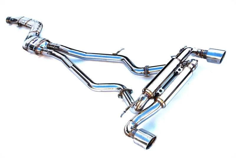 Invidia Gemini w/Valve Rolled Stainless Steel Catback fits 2020+ Toyota Supra (3.0) - Back View