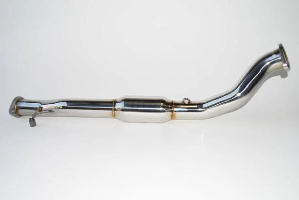 Invidia One piece Downpipe and High Flow Cat Pipe fits 2008 Mitsubishi Lancer / 2010-2015 Mitsubishi Lancer - Side View