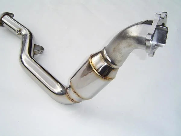 Invidia Polished Divorced Waste Gate Downpipe with High Flow Cat fits 2002-2008 Subaru Forester / Impreza - Main Product View