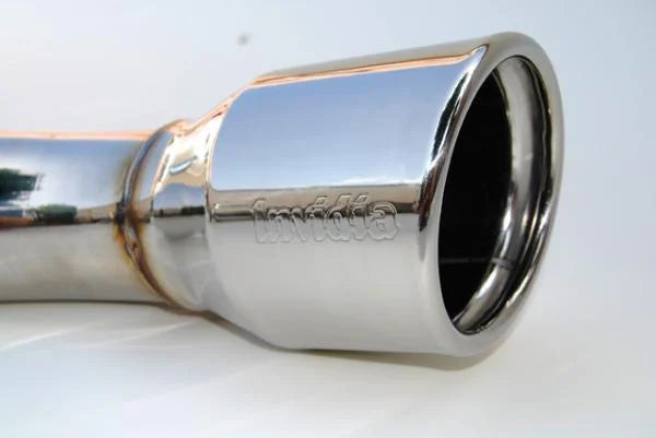 Invidia Q300 Single Rolled SS Cat-back Exhaust fits 2008-2014 Subaru Impreza - Side View