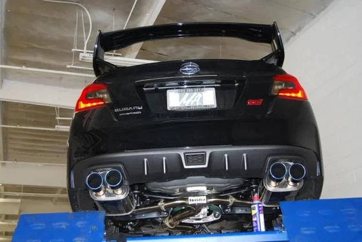 Invidia Q300 Twin Outlet Rolled Titanium Burnt Quad Tip Cat-Back Exhaust fits 2015-2016 Subaru WRX / WRX STI - Additional ...
