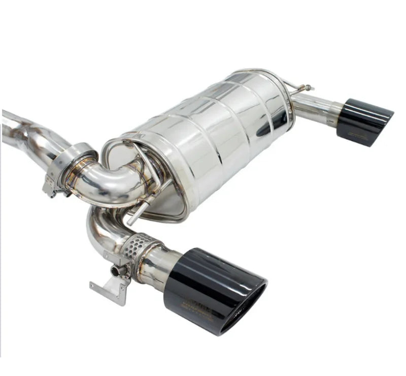 Invidia Q300 w/Valve Rolled Black Tip Cat-Back Exhaust fits 2015-2018 Ford Focus RS - Main Product View