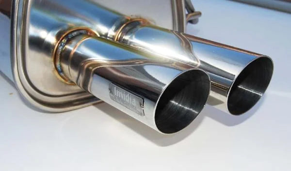 Invidia Stainless Steel Quad Tip Cat-back Exhaust fits 2005-2006 Subaru Legacy GT - Side View