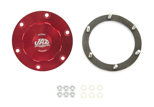 JAZ Products Billet Alm Threaded Cap Assembly 6-Bolt Red 391-725-06