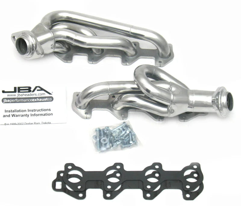 JBA 00-03 Dodge 4.7L PowerTech 1-1/2in Primary Silver Ctd Cat4Ward Header - Main Product View