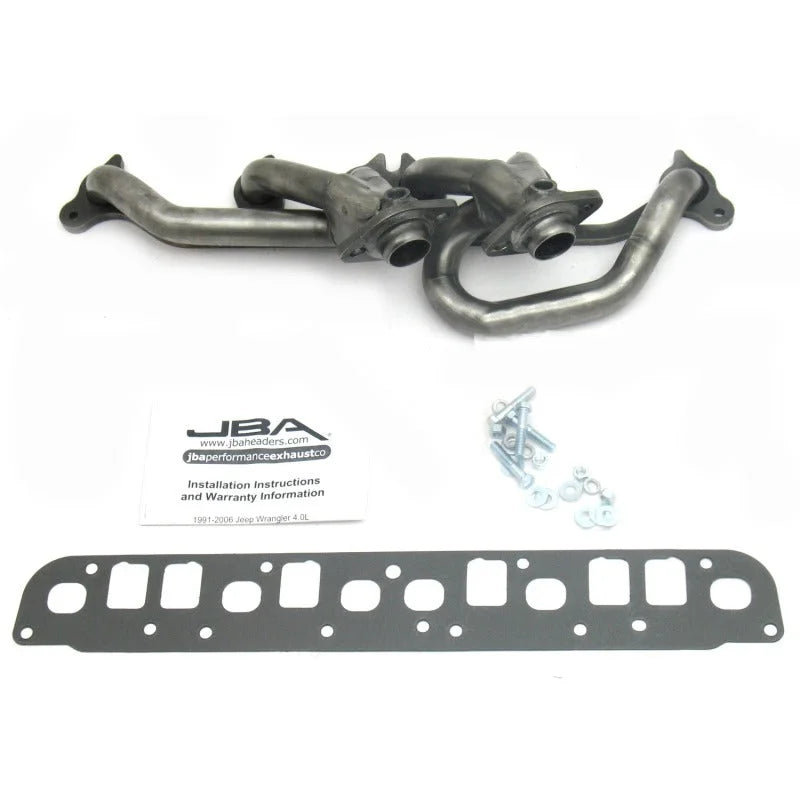 JBA 00-06 Jeep 4.0L 1-1/2in Primary Raw 409SS Cat4Ward Header - Main Product View