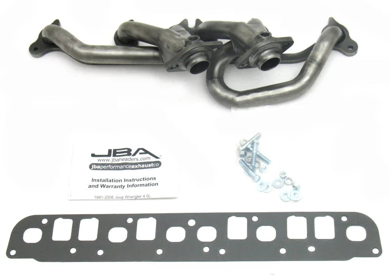JBA 00-06 Jeep 4.0L 1-1/2in Primary Raw 409SS Cat4Ward Header - Side View