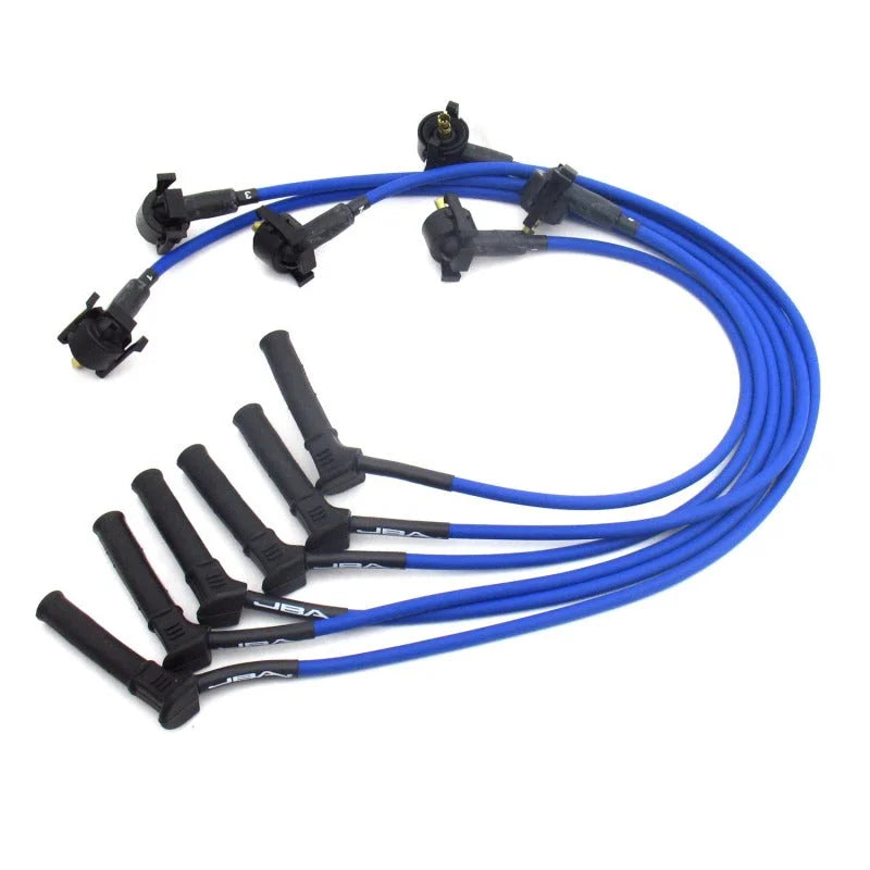JBA 01-05 Ford Ranger/05-10 Ford Mustang 4.0L Ignition Wires - Blue - Side View