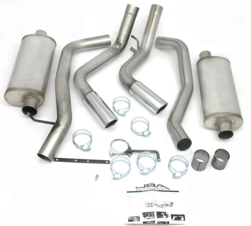 JBA 01-06 Chevrolet Silverado 2500/3500 HD 6.0/8.1L 409SS Pass Side Dual Exit Cat-Back Exhaust - Side View