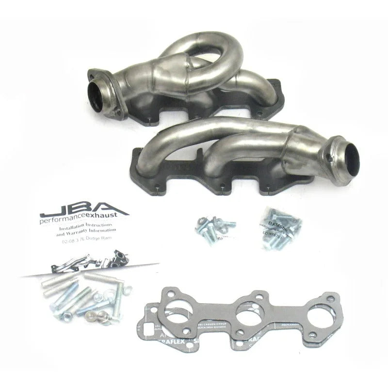 JBA 02-08 Dodge Ram 3.7L V6 1-1/2in Primary Raw 409SS Cat4Ward Header - Main Product View
