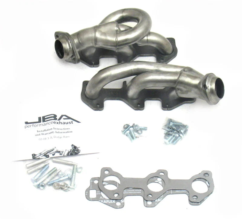 JBA 02-08 Dodge Ram 3.7L V6 1-1/2in Primary Raw 409SS Cat4Ward Header - Side View