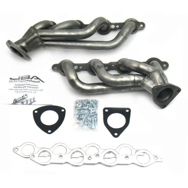 JBA 03-06 GM Truck 6.0L LS w/o EGR 1-5/8in Primary Raw 409SS Cat4Ward Header - Side View