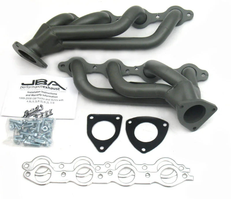 JBA 03-06 GM Truck 6.0L LS w/o EGR 1-5/8in Primary Ti Ctd Cat4Ward Header - Side View