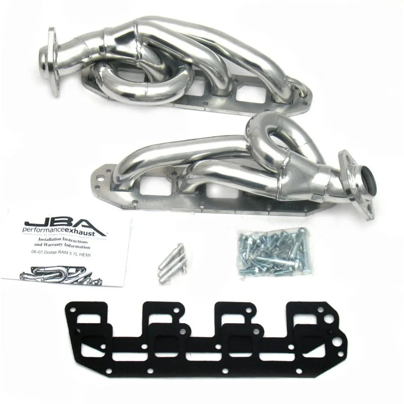 JBA 03-08 Dodge RAM 5.7L HEMI 1-5/8in Primary Silver Ctd Cat4Ward Header - Side View