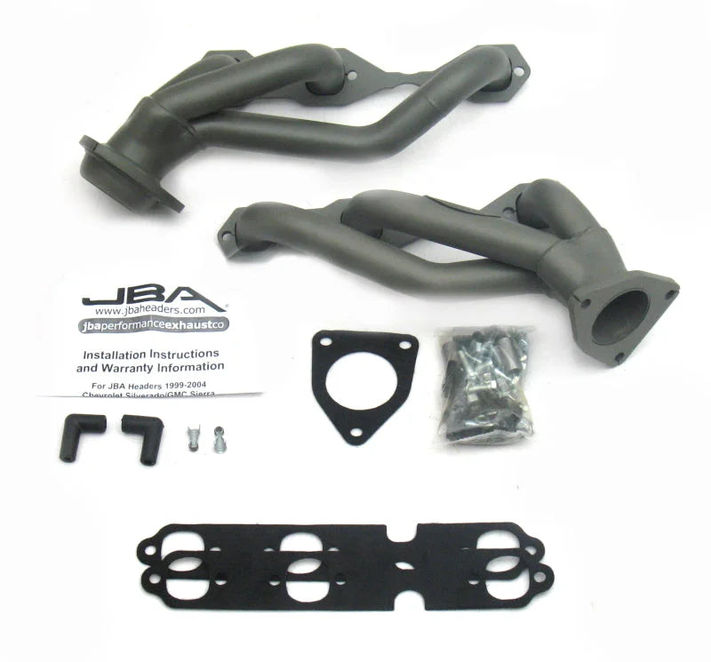 JBA 03-13 GM Truck 4.3L V6 1-1/2in Primary Ti Ctd Cat4Ward Header - Side View