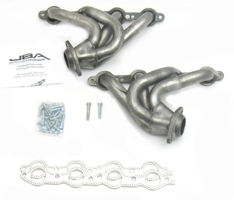 JBA 04-06 Pontiac GTO 5.7/6.0L LS 1-5/8in Primary Raw 409SS Cat4Ward Header - Side View