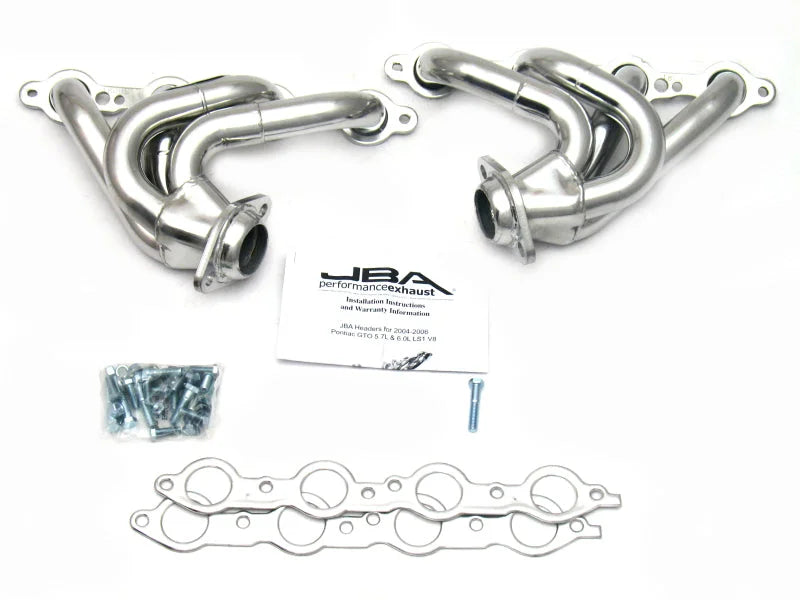 JBA 04-06 Pontiac GTO 5.7/6.0L LS 1-5/8in Primary Silver Ctd Cat4Ward Header - Main Product View