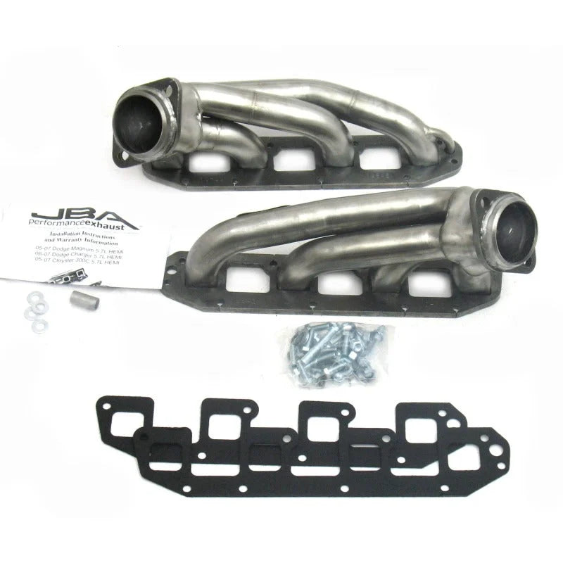 JBA 04-08 Chrysler 5.7L HEMI 1-3/4in Primary Raw 409SS Cat4Ward Header - Side View