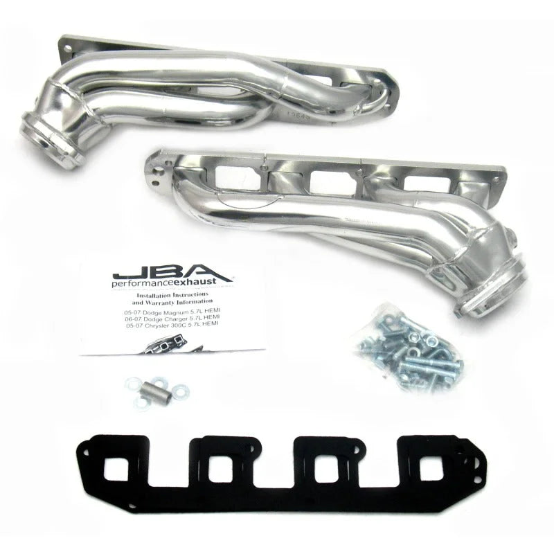JBA 04-08 Chrysler 5.7L HEMI 1-3/4in Primary Silver Ctd Cat4Ward Header - Main Product View