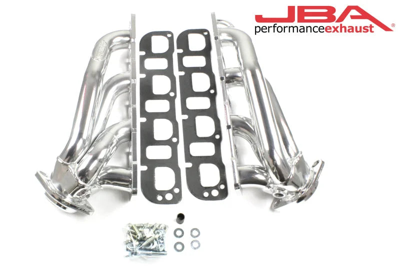 JBA 04-08 Chrysler 5.7L HEMI 1-3/4in Primary Silver Ctd Cat4Ward Header - Side View