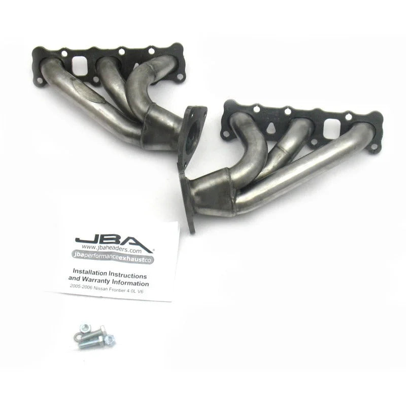 JBA 04-15 Nissan 4.0L V6 1-5/8in Primary Raw 409SS Cat4Ward Header - Side View