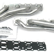 Load image into Gallery viewer, JBA 04-15 Nissan 5.6L VK56DE Oval Port 1-5/8in Primary Silver Ctd Cat4Ward Header - Side View