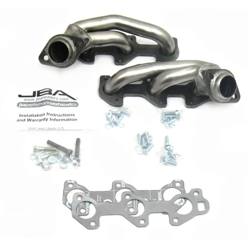 JBA 05-09 Jeep Liberty 3.7L V6 1-1/2in Primary Raw 409SS Cat4Ward Header - Main Product View