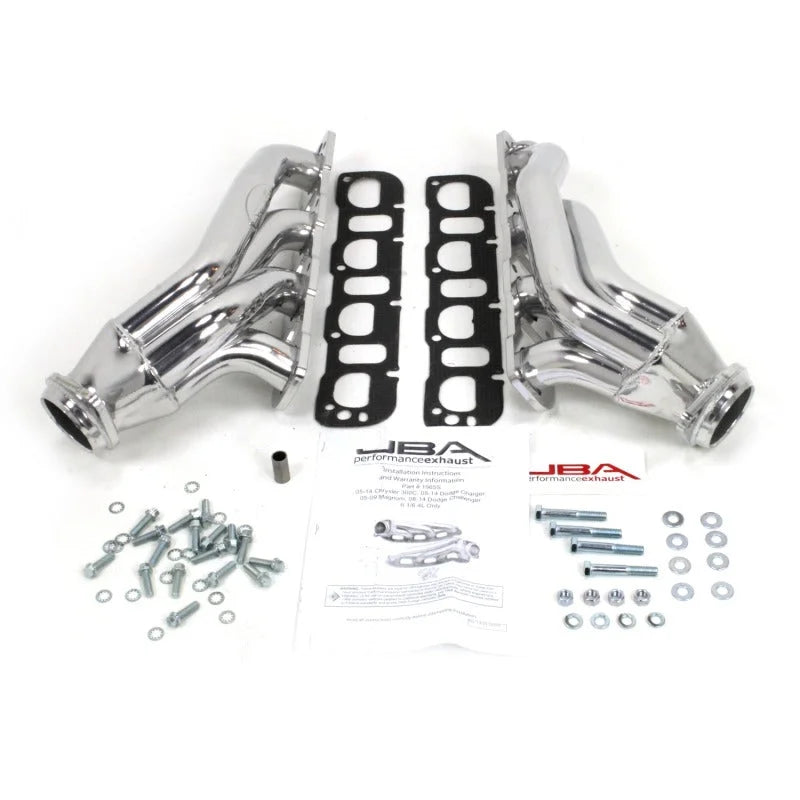 JBA 05-14 Chrysler 6.1/6.4L HEMI 1 7/8in Primary Silver Ctd Cat4Ward Header - Main Product View