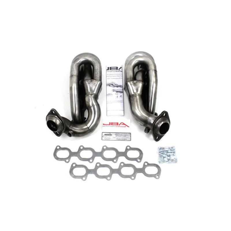 JBA 07-14 Ford GT500 5.4/5.8L 4V 1-5/8in Primary Raw 409SS Cat4Ward Header - Side View