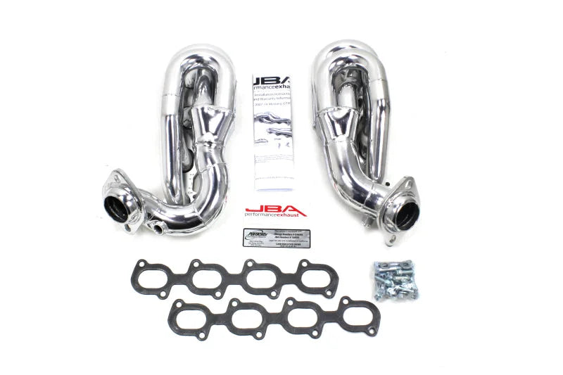 JBA 07-14 Ford GT500 5.4/5.8L 4V 1-5/8in Primary Silver Ctd Cat4Ward Header - Main Product View
