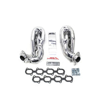 Load image into Gallery viewer, JBA 07-14 Ford GT500 5.4/5.8L 4V 1-5/8in Primary Silver Ctd Cat4Ward Header - Side View
