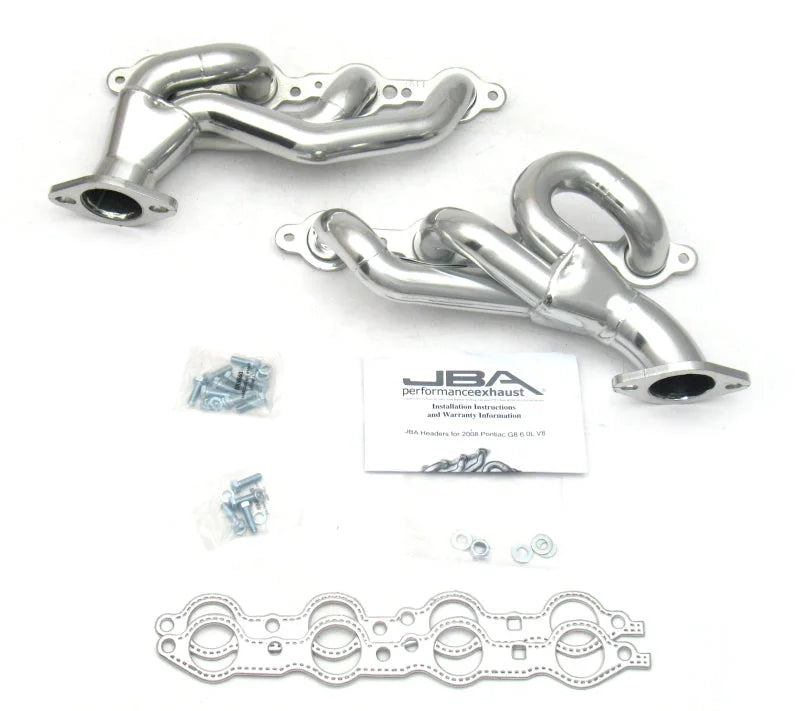 JBA 08-09 Pontiac G8 6.0/6.2L LS 1-3/4in Primary Silver Ctd Cat4Ward Header - Side View