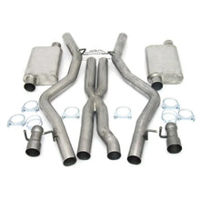 Load image into Gallery viewer, JBA 08-14 Dodge Challenger SRT8 6.1L/6.4L 409SS Dual Rear Exit Cat-Back Exhaust - Side View