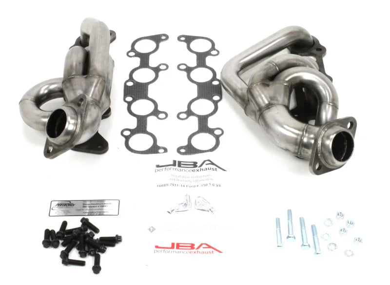 JBA 11-14 Ford F-150 5.0L Coyote 1-5/8in Primary Raw 409SS Cat4Ward Header - Side View