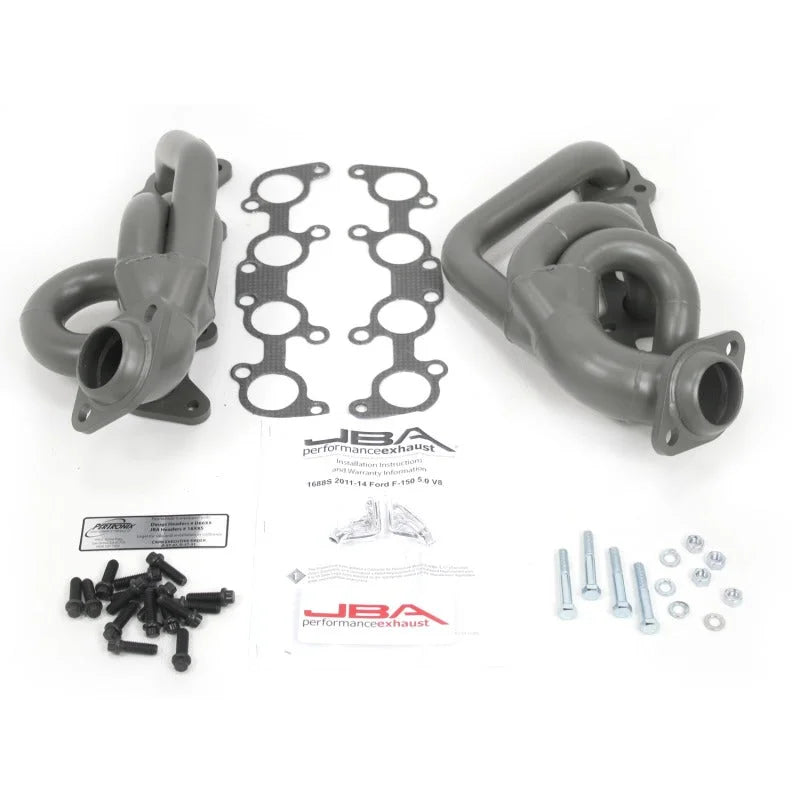 JBA 11-14 Ford F-150 5.0L Coyote 1-5/8in Primary Ti Ctd Cat4Ward Header - Main Product View