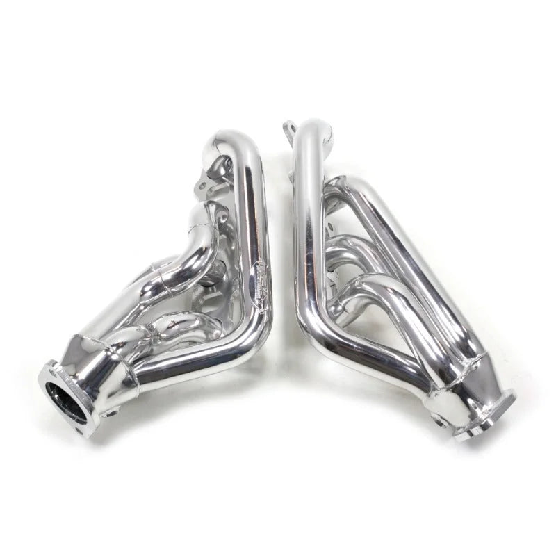 JBA 11-14 Ford Mustang 5.0L Coyote 1-3/4in Primary Silver Ctd Cat4Ward Header - Side View
