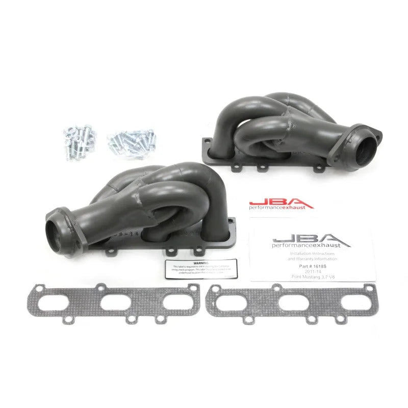 JBA 11-17 Ford Mustang 3.7L V6 1-5/8in Primary Ti Ctd Cat4Ward Header - Side View