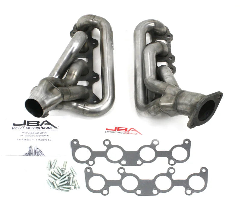 JBA 15-20 Ford Mustang 5.0L Coyote 1-3/4in Primary Raw 409SS Cat4Ward Header - Side View