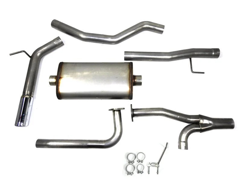 JBA 16-20 Nissan Titan XD (Excl Long Bed) 5.6L 409SS Single Rear Exit Cat-Back Exhaust - Side View