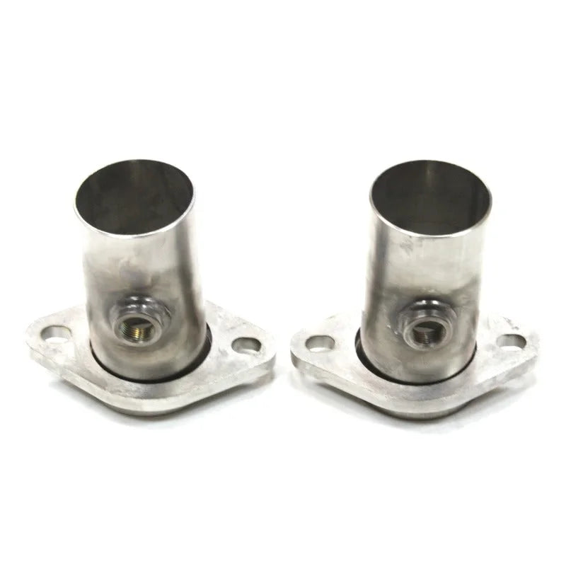JBA 2.5in 304 Series Stainless Steel 2 Bolt Starter Tubes w/O2 sensor bungs - Side View