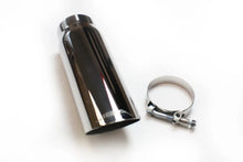 Load image into Gallery viewer, JBA 2.5in x 3in x 9in Polished Chrome Tip - Clamp On - Side View