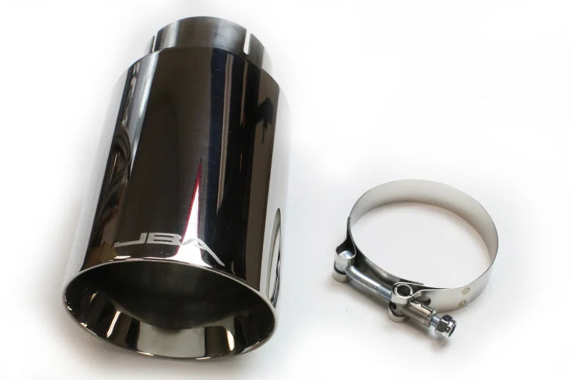 JBA 2.5in x 4.5in x 8 1/4in Double Wall Polished Chrome Tip - Clamp On - Main Product View